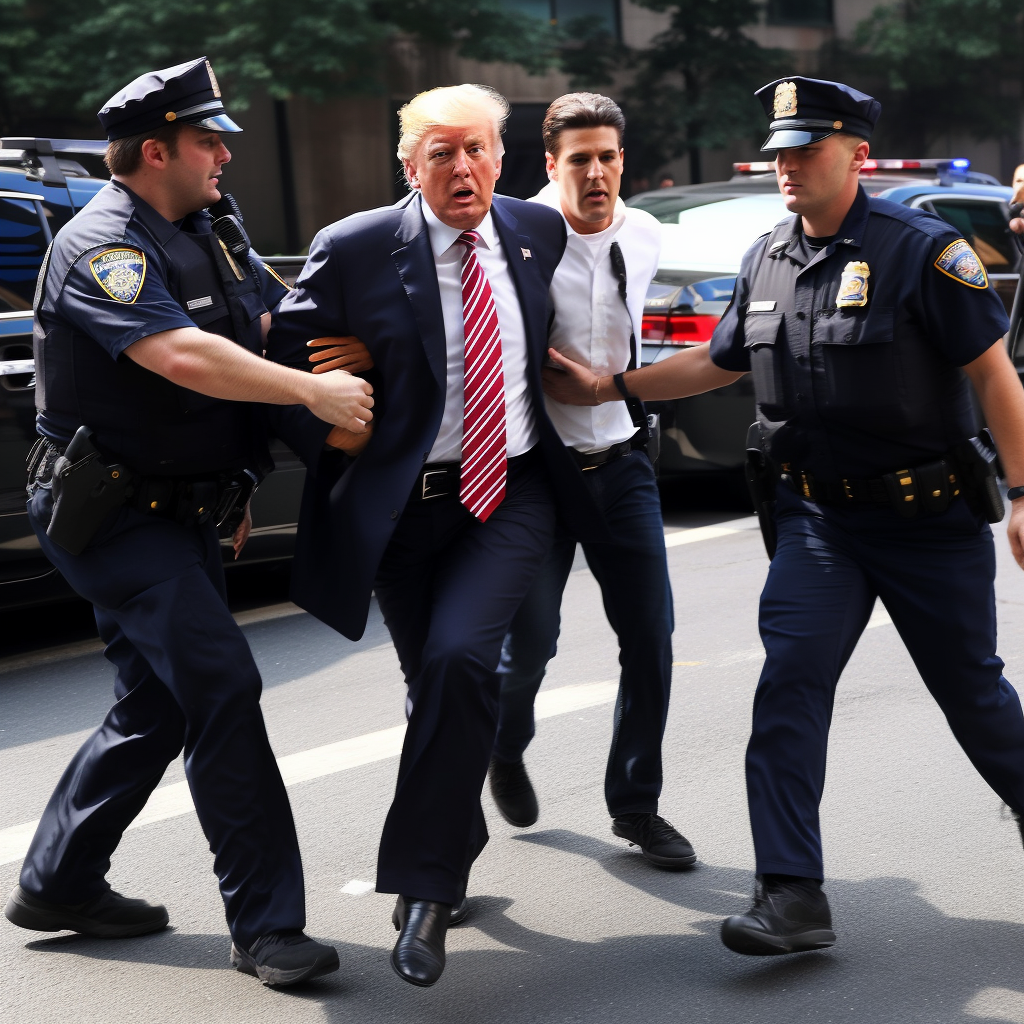 Trump arrested.