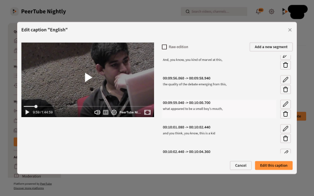 Gestione dei sottotitoli