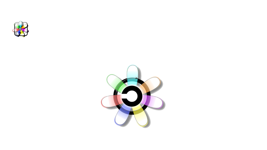 Background page of tupambae.org. A modified friendica logo is in the left upper corner. The copy left fleur in the center.