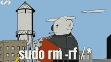 The classical meme of a coala walking away from a place, poring gasoline and throwing his cigarette away, while the code "sudo rm -rf" is seen.