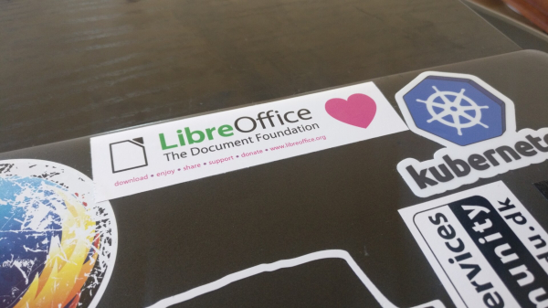 Sticker of LibreOffice on my laptop
