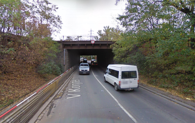 Old narrow railway bridge