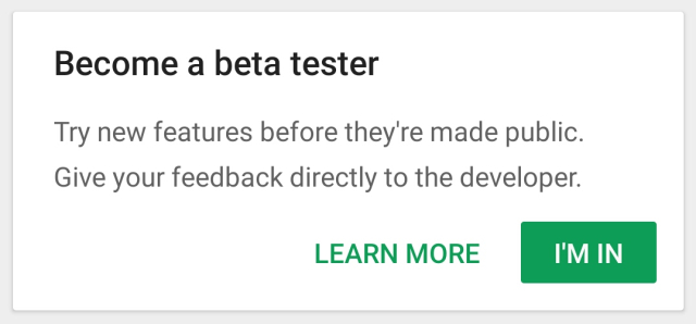 Become a beta tester screenshot