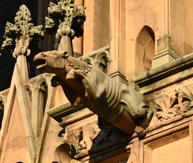 stylised jumping horse gargoyle