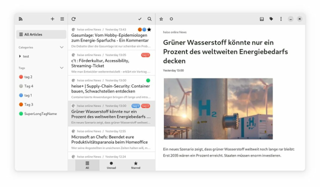 Screenshot of NewsFlash