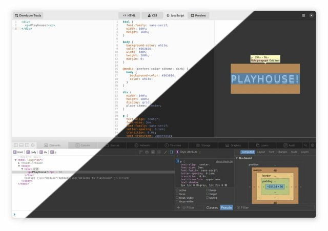 Screenshot of playhouse application