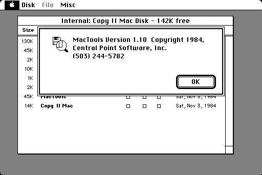 screenshot of MacTools version 1.10