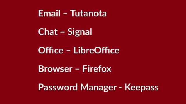 Alternatives to Big Tech: Tutanota, Signal, LibreOffice, Firefox, Keepass