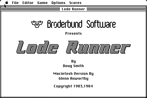 title screenshot from "Lode Runner"