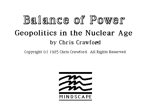 title screenshot from "Balance of Power"