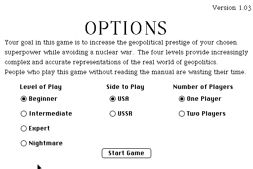 options screenshot from "Balance of Power"
