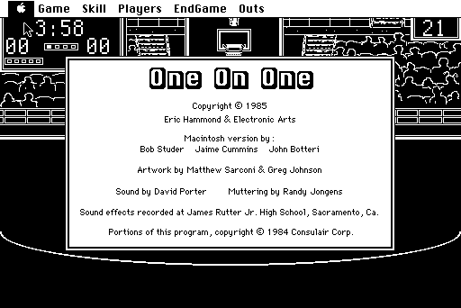 about box screenshot from "One on One"