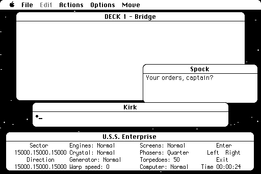 gameplay screenshot from "Star Trek: The Kobayashi Alternative"