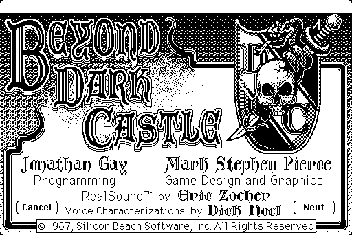 credits screenshot from "Beyond Dark Castle"