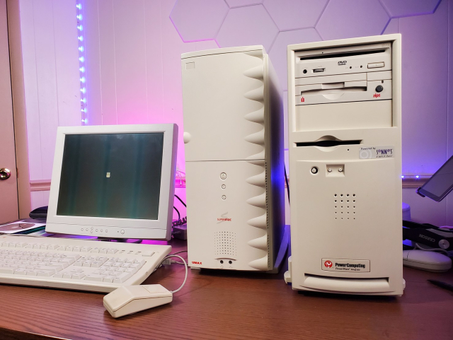 Two 90's Macintosh Clone towers, UMAX and Power Computing 