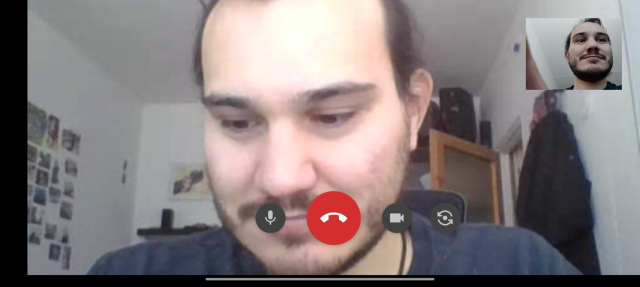 Android screenshot with running video call in Conversations xmpp client