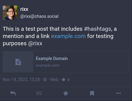 The default 3.0 version: hashtags and usernames are off-white, links are a darker blue.