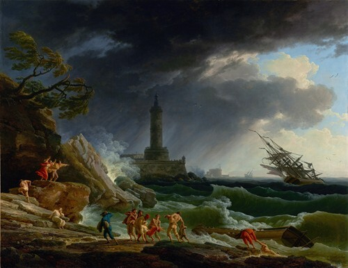 Claude-Joseph Vernet, A Storm on a Mediterranean Coast (1767)