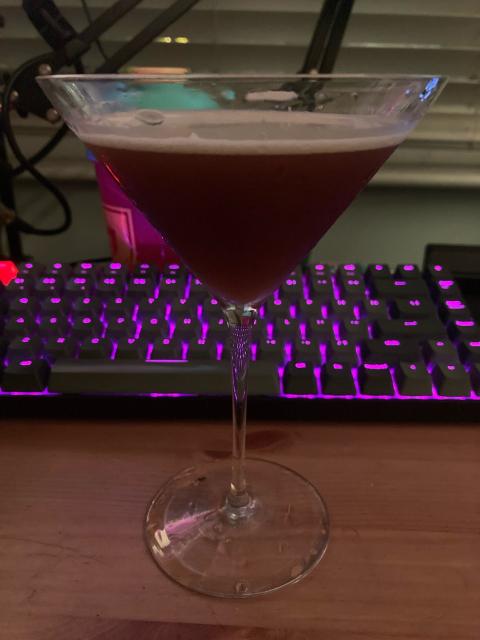 A concoction for my birthday, made mostly on a whim: a variation on the basic daiquiri cocktail, with added Mr Black cold brew coffee liqueur for chocolate and orange notes