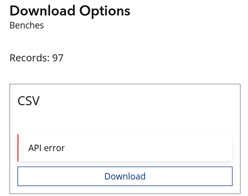 Screenshot saying API error.