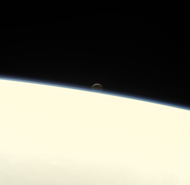 Cassini viewing Enceladus 'set' behind Saturn