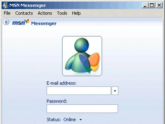 A screenshot of MSN Messenger on an old version of Microsoft Windows. 