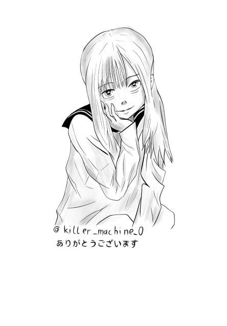 Manga art style drawing of a Japanese cosplayer