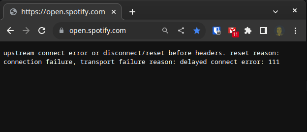 Spotify web app only showing an error message