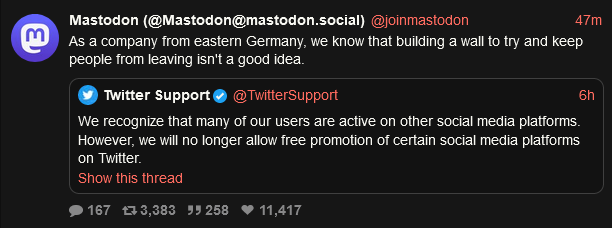 As a company from eastern Germany, we know that building a wall to try and keep people from leaving isn't a good idea.