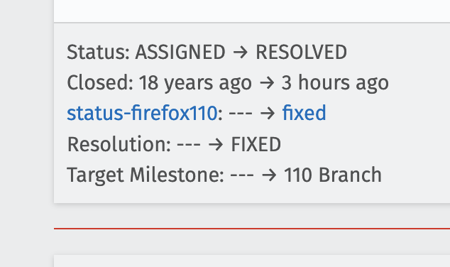Status: ASSIGNED → RESOLVED.
Closed: 18 years ago → 3 hours ago.