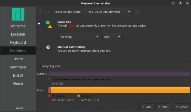 Low contrast in Manjaro Linux Installer