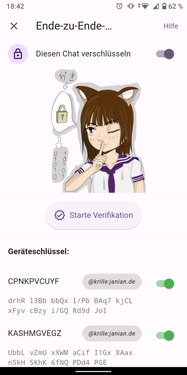 Screenshot of FluffyChat