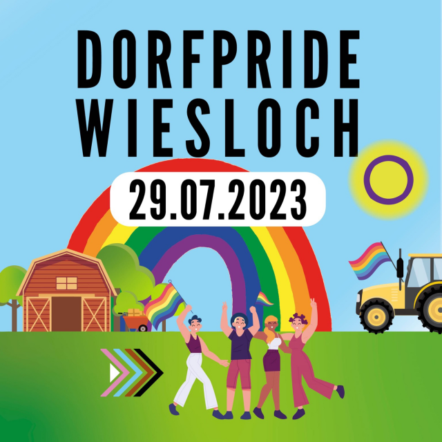 Sharepic Dorfpride mit Datum 29.7.2023 