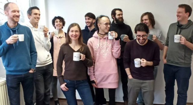 Tutanota team drinking coffee