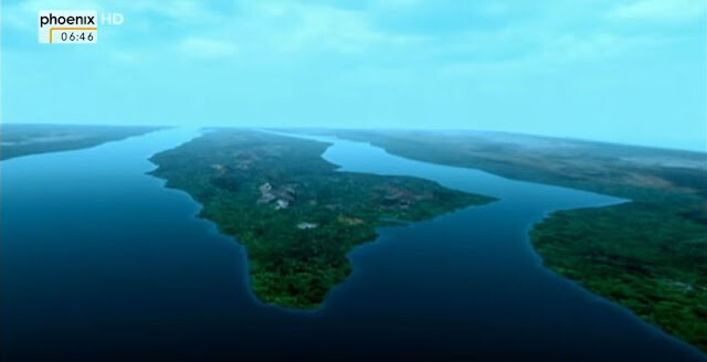 Bild der Insel Manhattan aus der Zeit vor dem Eintreffen europäischer Siedler