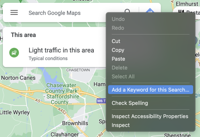 Right click the search box on any web page
