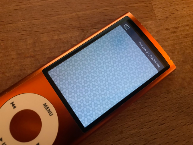 Weston on an iPod Nano 5G.