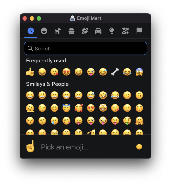 screenshot of the emoji picker