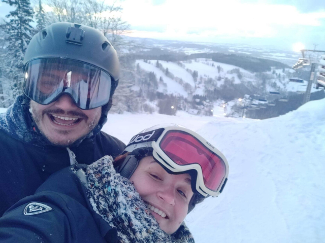 Me and Anna on a ski slope
