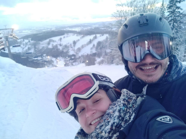 Selfie of me and Anna on a ski slope