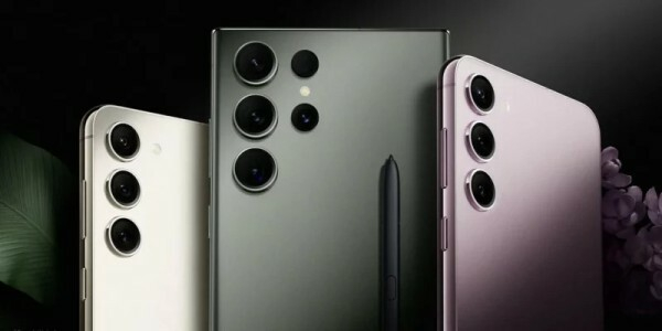 Back of three Samsung phones showing their camera lenses