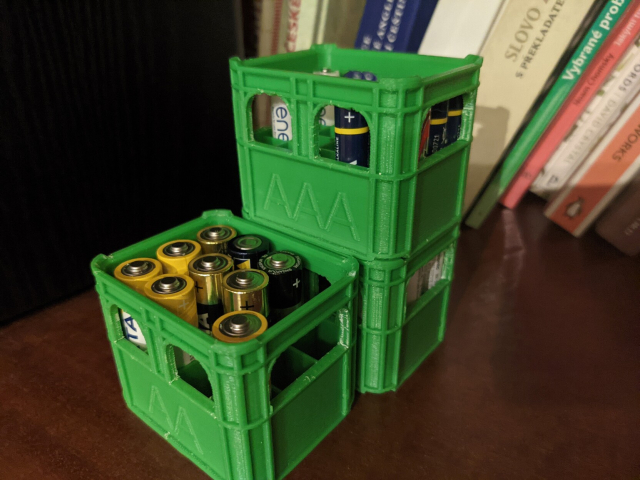 A small crate with a design imitating a standard beer crate