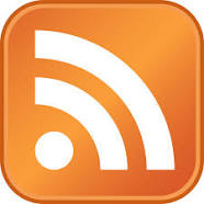 RSS icon, an orange square with rounded corners, a white circle near the bottom left, and two white semi-circles radiating out towards the top-right