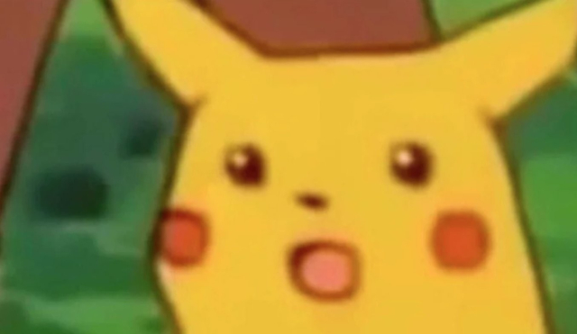 The shocked Pikachu meme