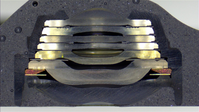 cross section of a seven element smartphone camera lens