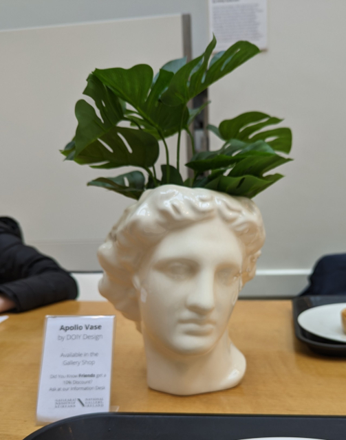 White vase in the image of Apollo