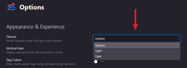 ThirdStats offers options for dark, light and system theme