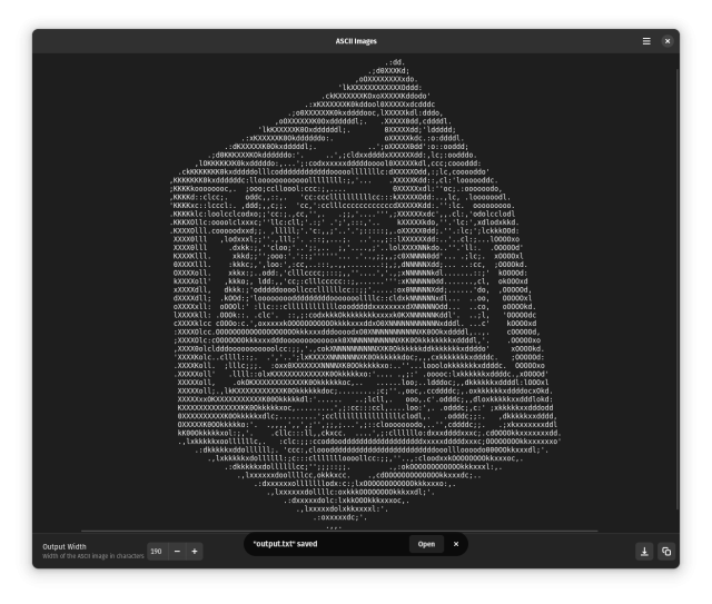 Screenshot of "ASCII Images"