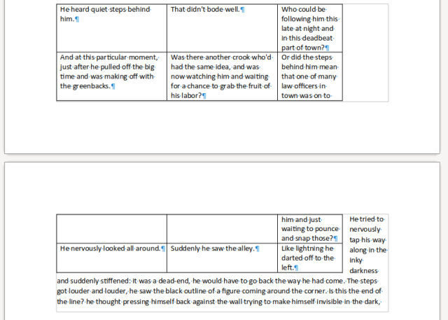 Multi-page floating tables in Writer