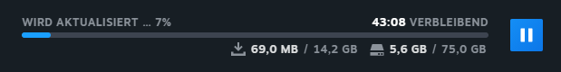 Steam Download Screenshot 69 Megabytes of 14 Gigabytes (nice!)